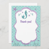 Meerjungfrau danken Ihnen, Anmerkungs-lila Dankeskarte (Vorne/Hinten)