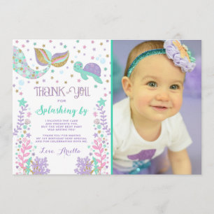 Meerjungfrau danken Ihnen, unter dem Meer zu Dankeskarte