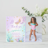 Meerjungfrau danken Ihnen, unter dem Meer zu Dankeskarte (Stehend Vorderseite)