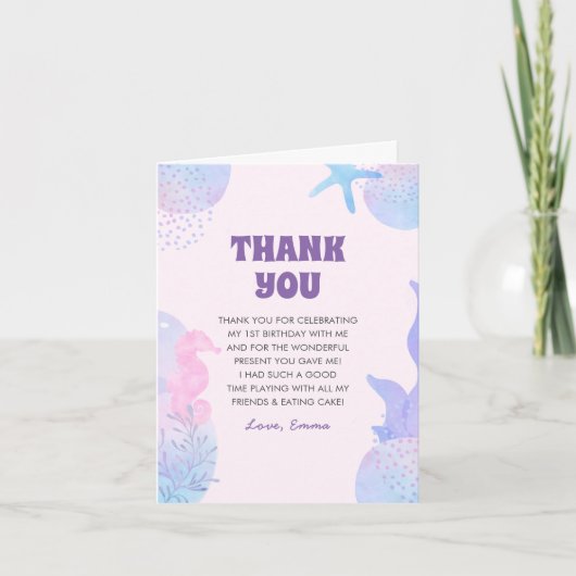 Meerjungfrau Dankeskarte (Vorderseite)