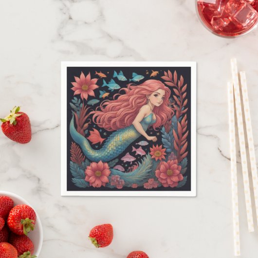 Meerjungfrau Dark Ocean Serviette (Beispiel)