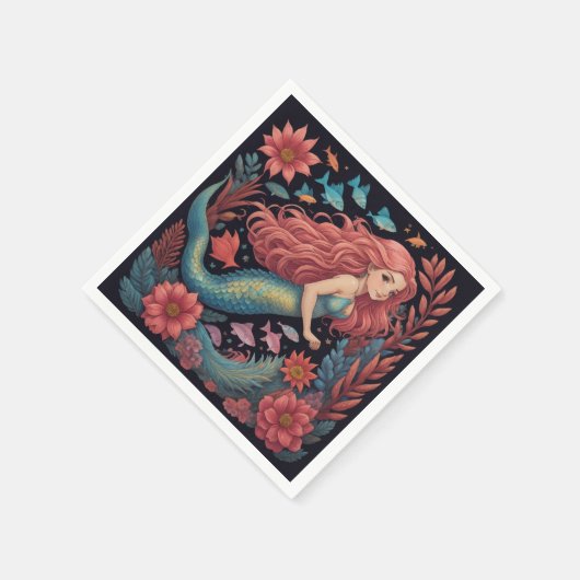 Meerjungfrau Dark Ocean Serviette (Ecke)