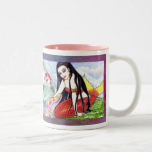 Meerjungfrau-Delphinfairytale-Kaffee-Tee-Tasse Zweifarbige Tasse