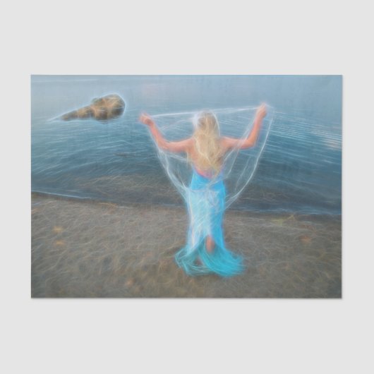 Meerjungfrau der blauen Schönheit Seidenpapier (Vorderseite)