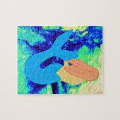 Meerjungfrau-Design mit blauem Schwanz Puzzle (Horizontal)