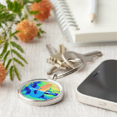 Meerjungfrau-Design mit blauem Schwanz Schlüsselanhänger (Seite)