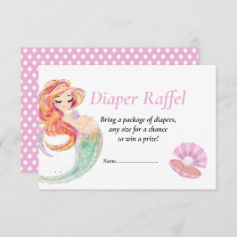 Meerjungfrau Diape Raffel Babydusche Einladung