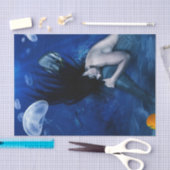 Meerjungfrau, die an der Unterseite des Ozeans Seidenpapier (Handwerk)