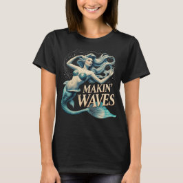 Meerjungfrau, die Wellen schlägt: Whimsicaler Ozea T-Shirt