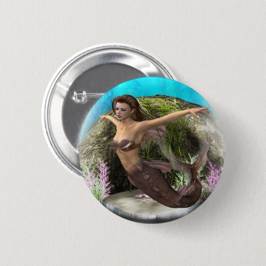 Meerjungfrau-Diva Button (Vorne & Hinten)