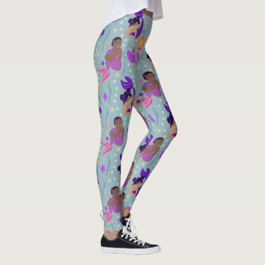 Meerjungfrau Diversity Leggings - Rosa, Lila, Aqua (Rechts)