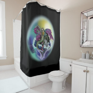 Meerjungfrau, Drache, &Dolphin Duschvorhang