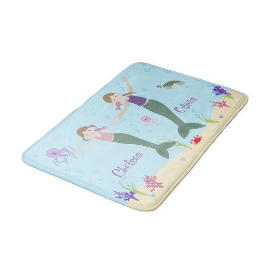 Meerjungfrau-dunkle blonde badematte (Schrägansicht)