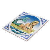 Meerjungfrau durch das Meer Fliese (Seite)