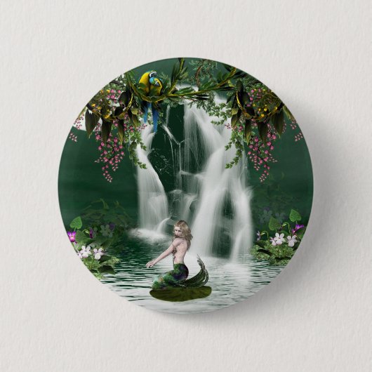 Meerjungfrau-Duschen-Button Button (Vorderseite)