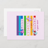 Meerjungfrau, Einhorn, Fairies Geschenk. Niedliche Postkarte (Vorne/Hinten)