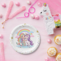 Meerjungfrau-Einhorn-Papierpartyplatte