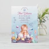 Meerjungfrau Einladung (Stehend Vorderseite)