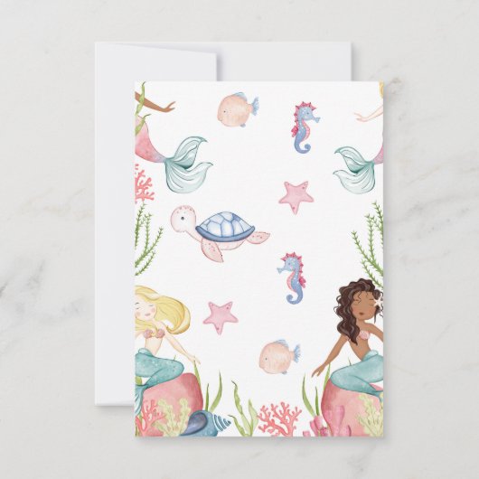 Meerjungfrau Einladung (Rückseite)