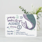 Meerjungfrau Einladung (Stehend Vorderseite)