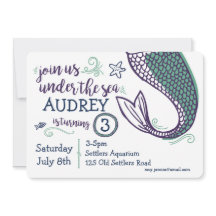 Meerjungfrau Einladung