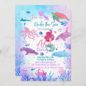 Meerjungfrau Einladung (Vorne/Hinten)