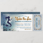 Meerjungfrau Einladung unter dem Glitzer des Meere (Vorne/Hinten)