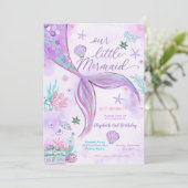 Meerjungfrau Einladung zum 2. Geburtstag (Stehend Vorderseite)