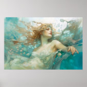 Meerjungfrau entspannend an der Oberfläche Poster (Vorne)