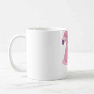 Meerjungfrau entspannt auf Flamingo-Schwimmkörper Kaffeetasse