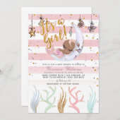 Meerjungfrau Es ist eine Mädchen-Babydusche Einladung (Vorne/Hinten)