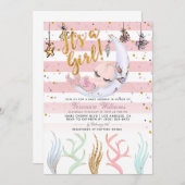 Meerjungfrau Es ist eine Mädchen-Babydusche Einladung (Vorne/Hinten)