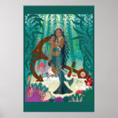 Meerjungfrau-Familie (braune Haut und Augen) Poster (Vorne)