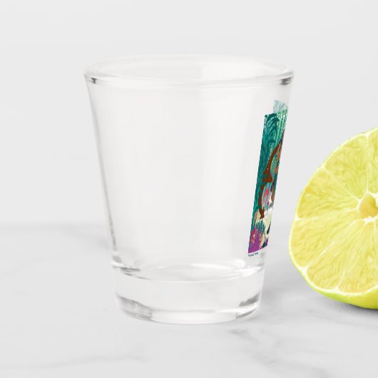 Meerjungfrau-Familie (braune Haut und Augen) Schnapsglas (Links)