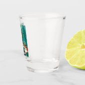 Meerjungfrau-Familie (braune Haut und Augen) Schnapsglas (Rechts)