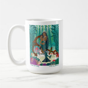Meerjungfrau Familie (braune Haut und Augen) Tasse