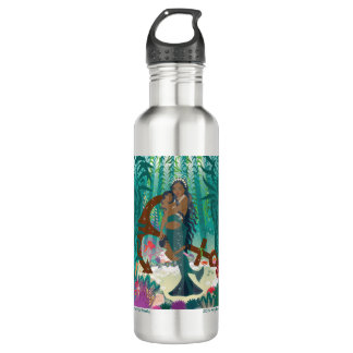 Meerjungfrau Familie (braune Haut und Augen) Wasse Edelstahlflasche