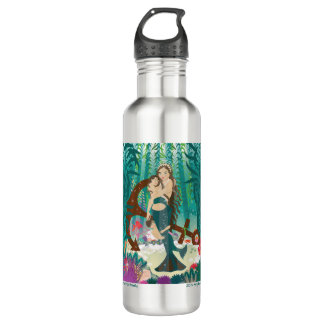 Meerjungfrau-Familie (Brunettes) Wasserflasche Edelstahlflasche
