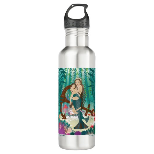 Meerjungfrau-Familie (Brunettes) Wasserflasche Edelstahlflasche (Vorderseite)