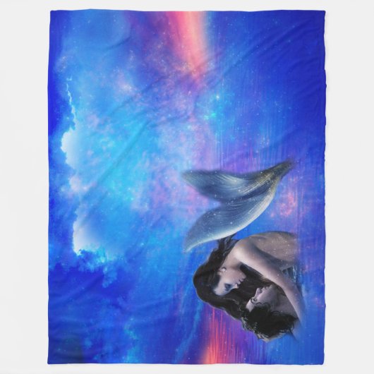 Meerjungfrau-Fantasie Fleecedecke (Vorderseite)
