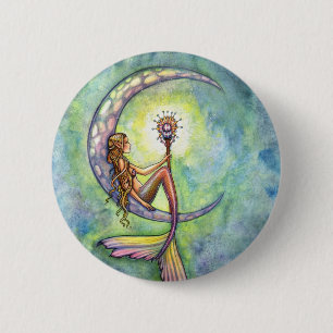 Meerjungfrau Fantasy Fee Kunst von Molly Harrison Button