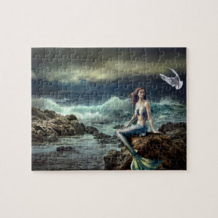 Meerjungfrau Fantasy Ocean Seascape Waves Strand Puzzle