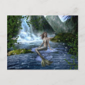 Meerjungfrau Fantasy Wasserfall Landschaft Postkarte (Vorderseite)