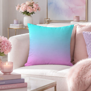 Meerjungfrau Farben verlaufend lila rosa aqua ombr Kissen