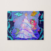 Meerjungfrau feiert Weihnachten in der Meereshöhle Puzzle (Horizontal)