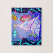 Meerjungfrau feiert Weihnachten in der Meereshöhle Puzzle (Vertikal)