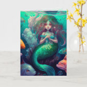 Meerjungfrau, Fisch, Grafikkarte Karte (Gelbe Blume)