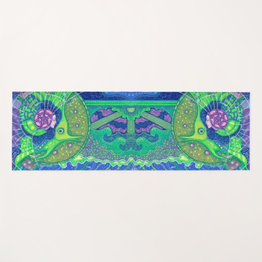 Meerjungfrau & Fisch, Unterwasserfantasie, nautisc Yogamatte (Vorderseite (Horizontal))