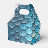 Meerjungfrau Fischskala Turquoise Gable Favor Box Geschenkschachtel (Rückseite)