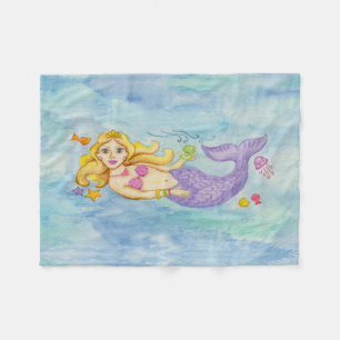 Meerjungfrau-Fleece Throw Fleecedecke